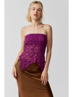Remnants Textured Lace Witchy Tube Top