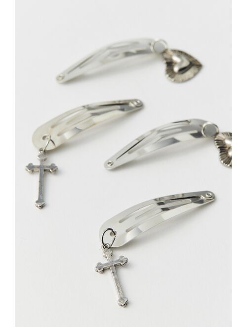 Urban Outfitters Heart Charm Snap Clip Set