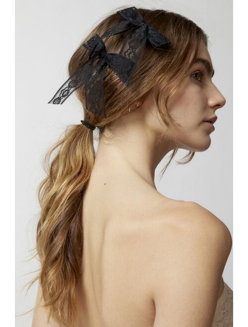 Urban Outfitters Mini Lace Hair Bow Clip Set