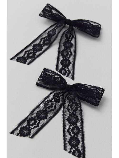 Urban Outfitters Mini Lace Hair Bow Clip Set