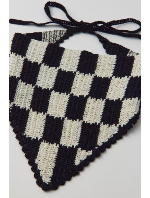 Urban Outfitters Checkerboard Crochet Headscarf