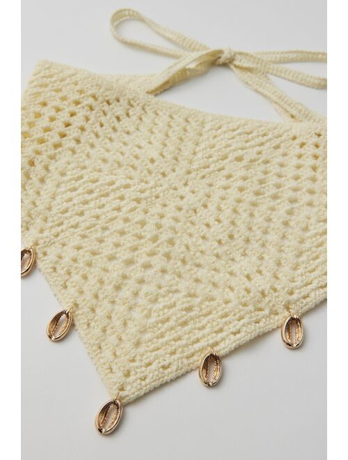 Urban Outfitters Shell-Trimmed Crochet Headscarf