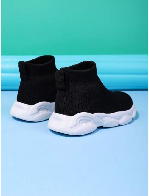 Shein Boys Slip On High Top Sock Sneakers For Outdoor