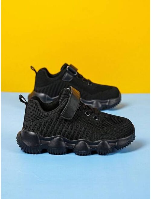 Shein Boys Breathable Hook-and-loop Fastener Sporty Running Shoes Outdoor