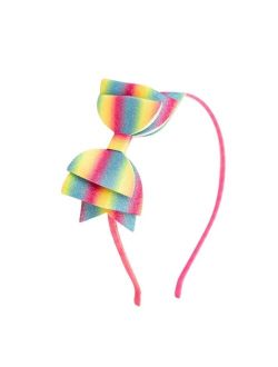 SWEET WINK Child Girl Rainbow Ombre Bow Hard Headband