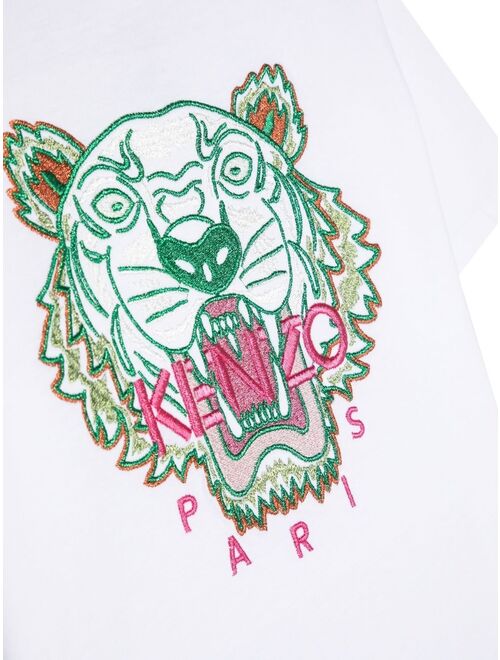Kenzo Kids Tiger-motif embroidered T-Shirt
