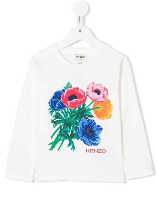 Kenzo Kids Flowers graphic-print T-shirt