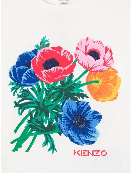 Kenzo Kids Flowers graphic-print T-shirt