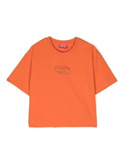 Kids embroidered-logo stretch-cotton T-shirt