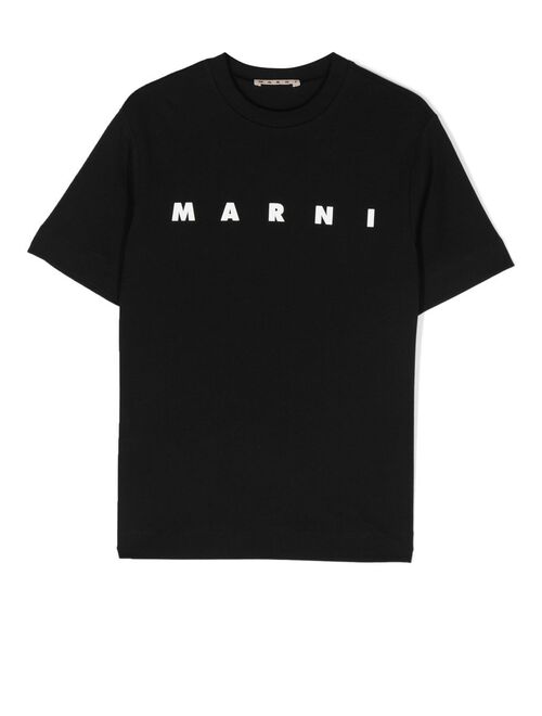 Marni Kids logo-print crew-neck T-shirt