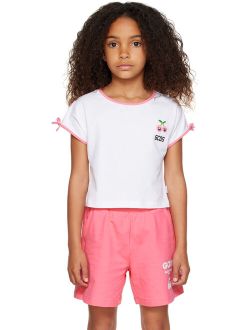 GCDS KIDS Kids White & Pink Patch T-Shirt