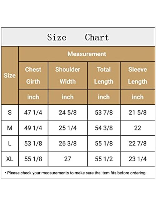 Lars Amadeus Striped Nightshirt for Men's Long Sleeves Button Down Nightgown Henley Shirts with Pockets