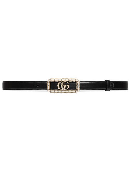 Gucci Double G logo buckle leather belt