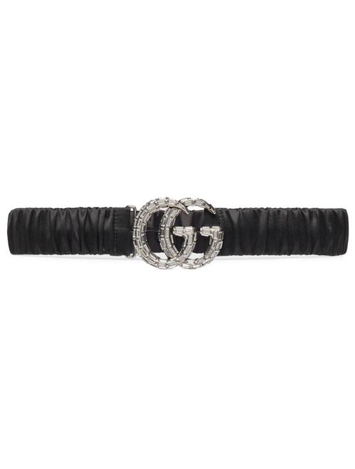 Gucci GG Marmont crystal-embellished belt