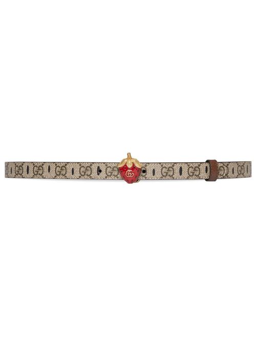 Gucci GG-jacquard strawberry-buckle belt