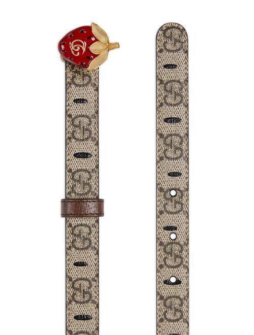 Gucci GG-jacquard strawberry-buckle belt