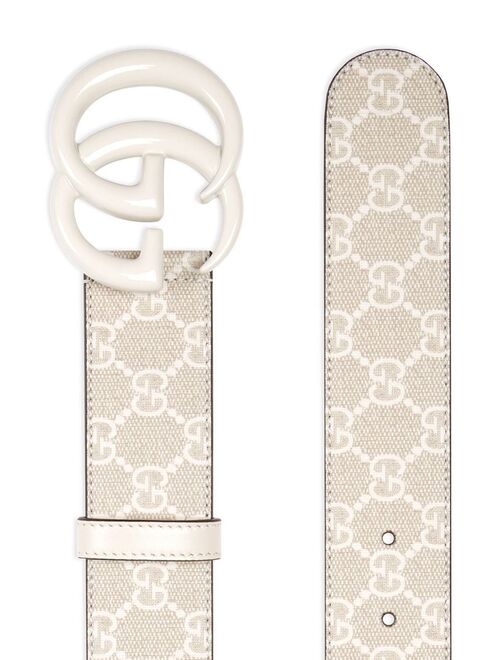 Gucci monogram-pattern leather belt