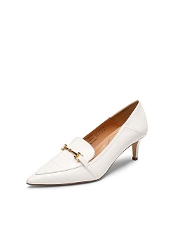 Women's Pointed Toe Low Kitten Heels Loafers Pump Comfort Dress Work Wedding Shoes for Women