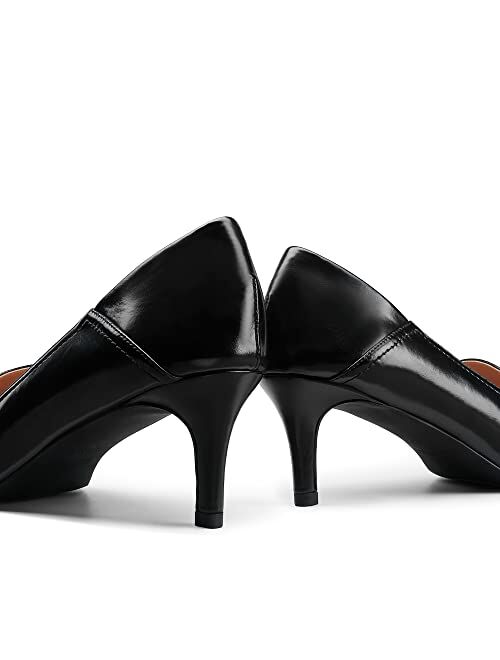 DREAM PAIRS Women's Pointed Toe Low Kitten Heels Loafers Pump Comfort Dress Work Wedding Shoes for Women