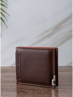 Men Letter Embossed Small Wallet, Gift For Father Dad Gifts