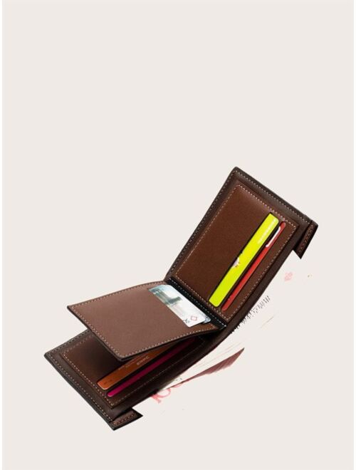 Shein Men Letter Graphic Fold Over Wallet Credit Card Small Purse Bifold Zipper Men Wallet Dad Gifts