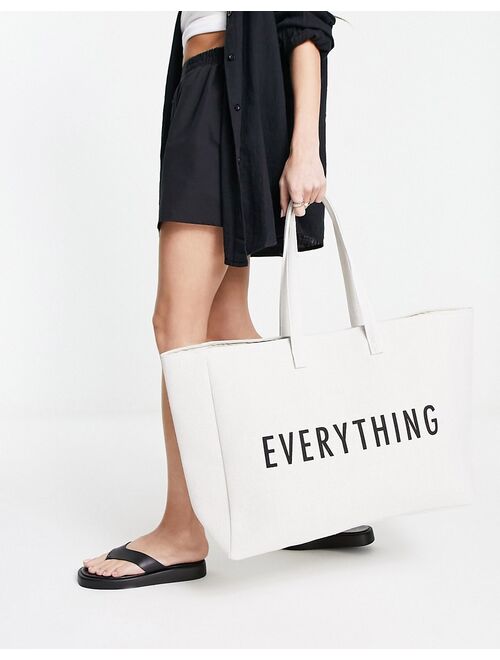South Beach everything logo summer tote bag in white