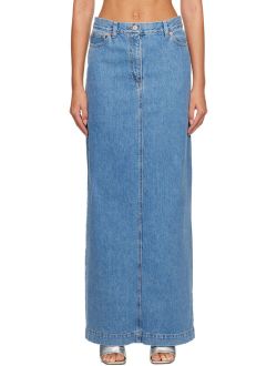 MAGDA BUTRYM Blue Split Denim Maxi Skirt