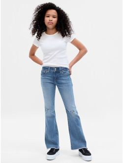 Kids Low Rise Flare Jeans with Washwell