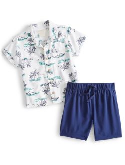 Toddler Boys Vacation Collar Shirt and Shorts, 2 Piece Set, Created for Macy's