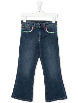 Kids embroidered flared jeans