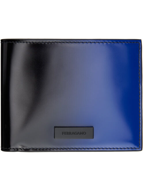 FERRAGAMO Blue & Black Dual-Tone Bifold Wallet