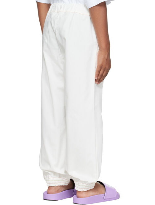 PALM ANGELS Kids White Belted Trousers