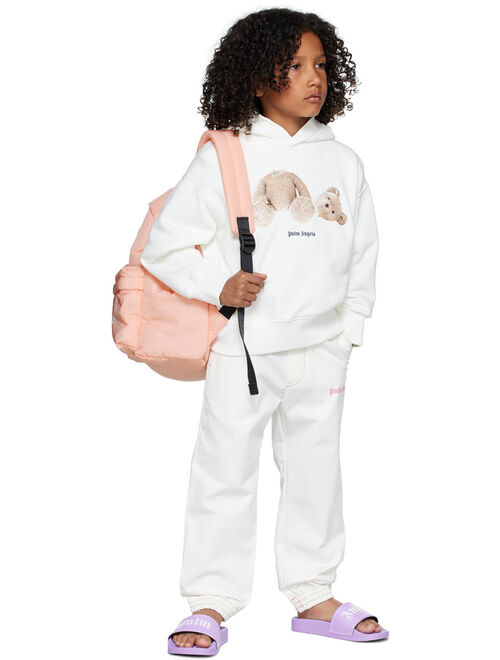 PALM ANGELS Kids White Belted Trousers
