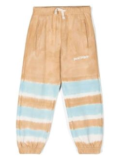 Kids striped tie-dye print track pants