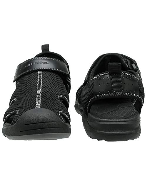 CAMEL CROWN Men's Mesh Hiking Sandals Closed-Toe Beach Sandal for Athletic Outdoor Summer Waterproof