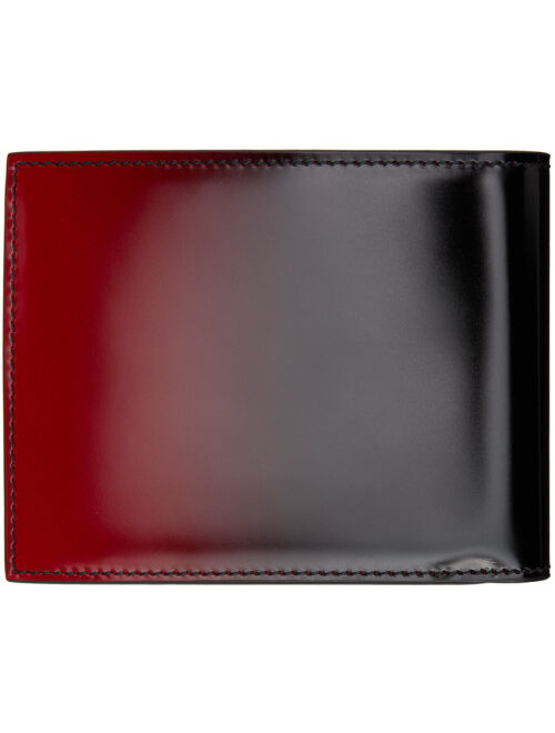 FERRAGAMO Red & Black Two Tone Bifold Wallet