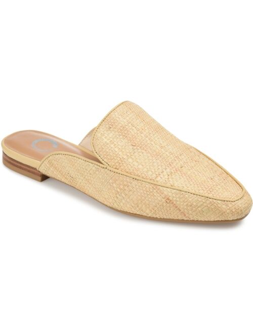 JOURNEE COLLECTION Women's Akza Wide Width Slip On Square Toe Mules Flats