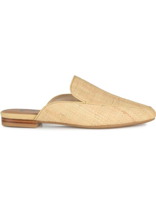 JOURNEE COLLECTION Women's Akza Wide Width Slip On Square Toe Mules Flats