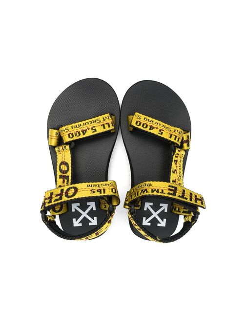 Off-White Kids logo-print touch-strap sandals