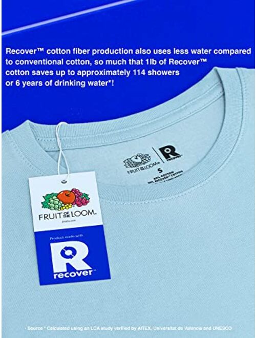 Fruit of the Loom Recover Cotton T-Shirt Made with Sustainable, Low Impact Recycled Fiber