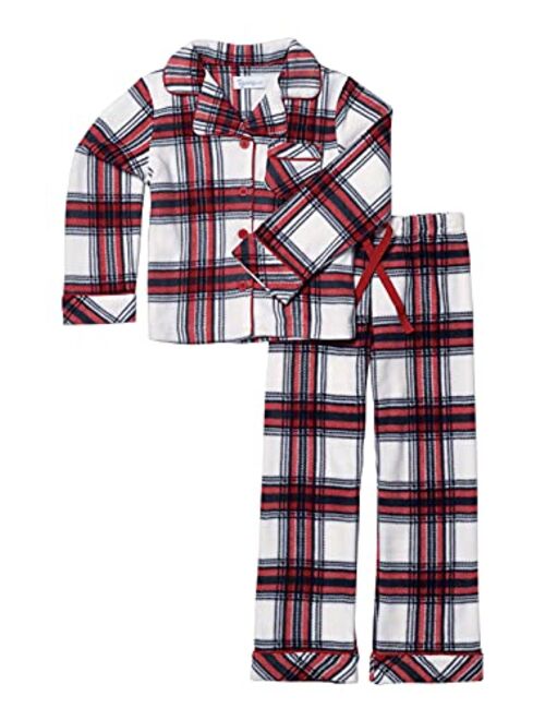 PajamaGram Fleece Pajamas for Kids - Kids Button Down Pajamas