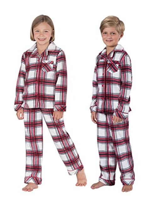PajamaGram Fleece Pajamas for Kids - Kids Button Down Pajamas