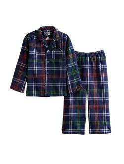 Toddler Jammies For Your Families Christmas Morning Plaid Flannel Top & Bottoms Pajama Set