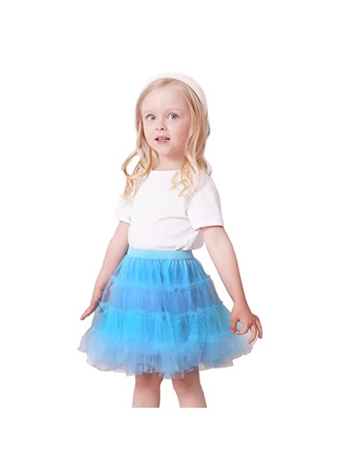 Sosomi Light Pink Tutu Skirts for Toddler Girls Birthday Outfit Puffy Ballet Tulle Layered Skirt Size 2-8