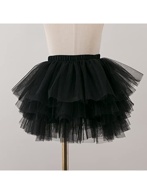 Tutu.Kk Girl's 6-Layered Tulle Fluffy Tutu Skirt Princess Dancing Petticoat Ballet Underskirt(2T-8T)