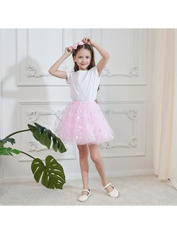 Sosomi Star Princess Tutu Skirts for Toddler Girls Ballet Skirt Layered Fluffy Dance Skirt Toddler Birthday Dress Size 2-8