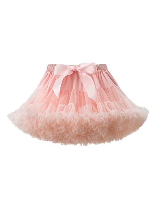 Tutu.Kk Baby Girls Tutu Skirt Princess Fluffy Soft Tulle Ballet Birthday Party Pettiskirt (9M-8T)