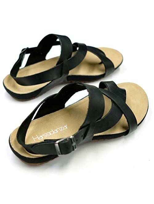 Harssidanzar Genuine Leather Sandals Mens For Outdoor Sandals Mens Adjustable Strap Sandals Leather sandals Men GM202