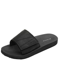 ARRIGO BELLO Mens Slides Sandals Slip On Sandals Adjustable Comfortable Athletic Anti-Slip Slides for Indoor Outdoor