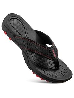 HAOLIRA Flip Flops for Men Summer Athletic Outdoor Tong Sandals with Arch Support Beach Slippers